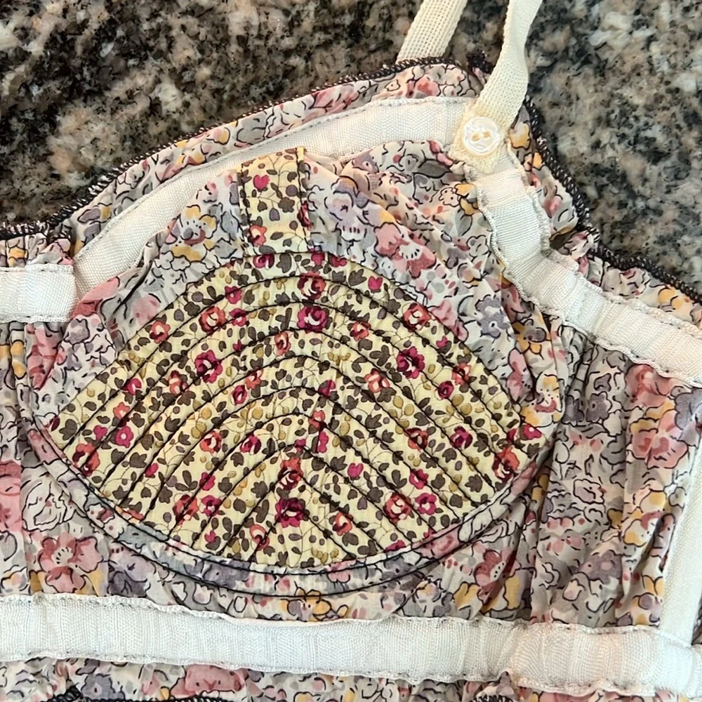 Louis Vuitton Cream and Pink Floral Lingerie